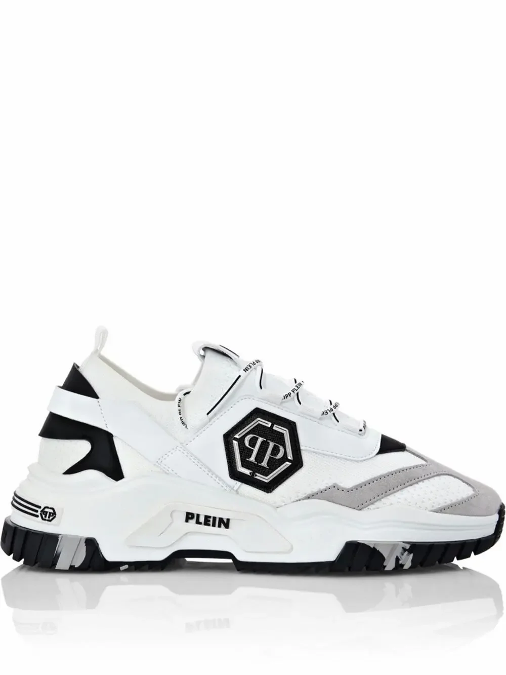 Philipp Plein Predator Sneakers Silver Black Logo Chunky Sole Men’s Size 10